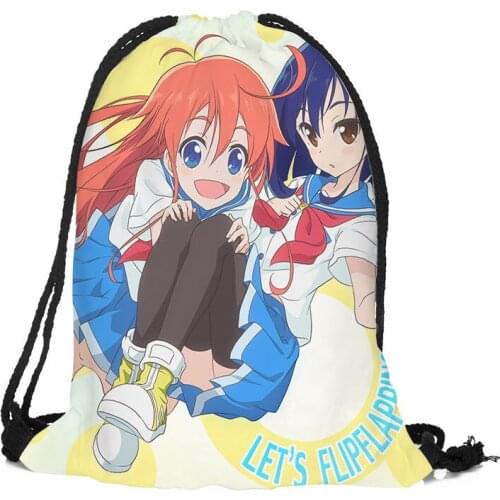Custom Flip Flappers Drawstring Backpack Silk Soft Bag Travel Beach School Backpack More Size Custom You Image