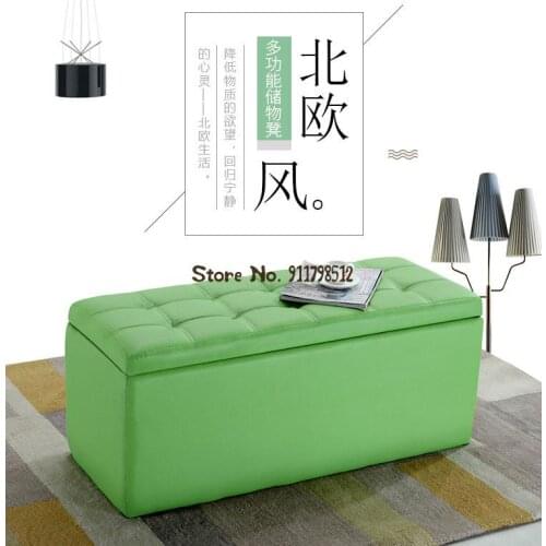Solid wood clothing store rectangular sofa shoe changing stool shoe cabinet bed end storage stool storage locker room fitting ro