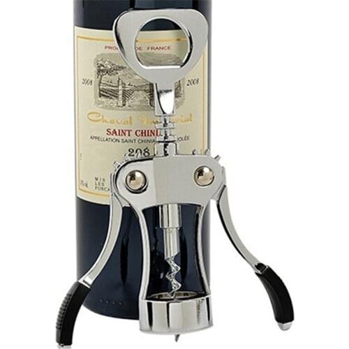 Professional Zinc Alloy Wine Bottle Opener Handle Pressure Corkscrew Red Wine Opener Kitchen Accessory Bar Tool