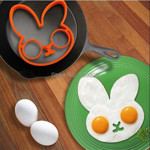 Breakfast Little Rabbit Silicone Fried Egg Mold DIY Pancake Egg Ring Omelette Gift Novelty Cooking Tools Kitchen Accessories