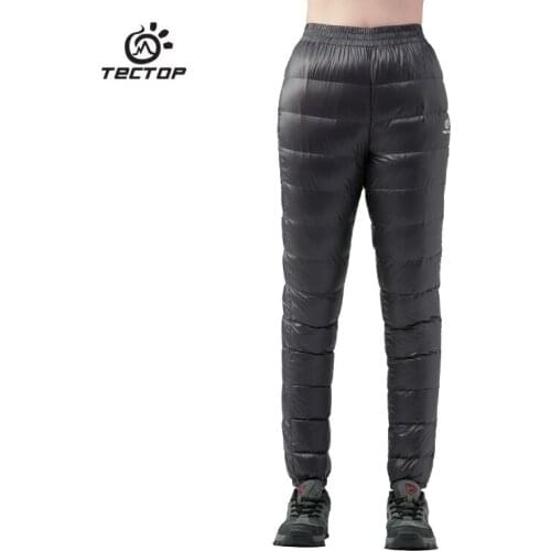TECTOP Winter Outdoor Hiking Camping Down Pants Women Ultra-light Waterproof Windproof Keep Warm Down Trousers Size S-3XL