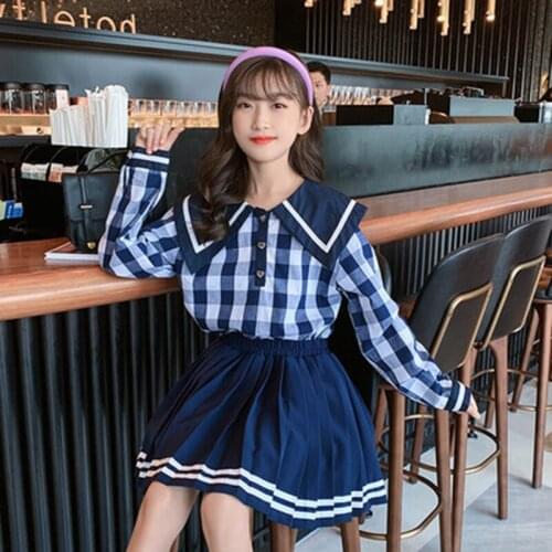 New Summer Girl Korean Style High Waist Pleated Skirt Cute Mini Plaid Skirt Female Jk Uniform School Uniform 10 11 12 13 14