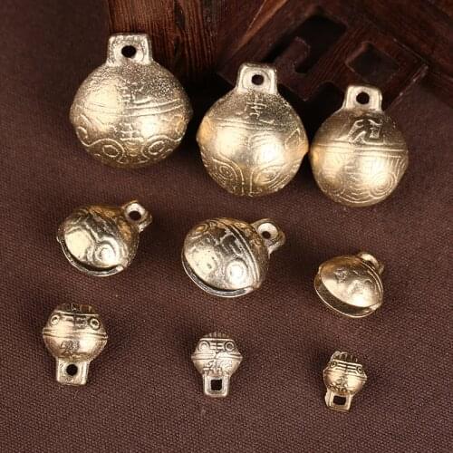 10pcs Vintage Bronze Metal Jingle Bells Metal Tiger Head Bell Charms Festival Party Decoration/DIY Crafts Accessories