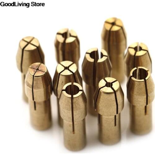 10Pcs Mini Drill Chucks Adapter 0.5mm-3.2mm Dremel Mini Drill Chucks Chuck Adapter Micro Collet Brass For Power Rotary Tool