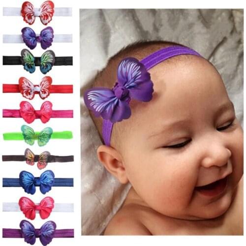 10pcs Baby Headband Newborn Hair Band Butterfly Girls Infant Princess Headdress E06F