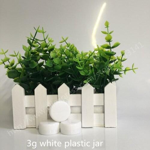 1000 x 3g White PS Plastic Cosmetic Jar, Used As Promotion Cream Glitters Sample Packaging, Makeup Sub-bottling nail powder case