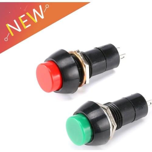 5Pcs/Set PBS-11B Round Switch Button 250V 3A Light Switch Non-locking DIY Touch Switch