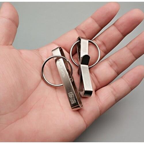 83XC 6Pcs Key Holder Belt Clip Key Accessory with Split Ring Stainless Steel Belt Clip Key Ring Useful Keychain Men Jewelry