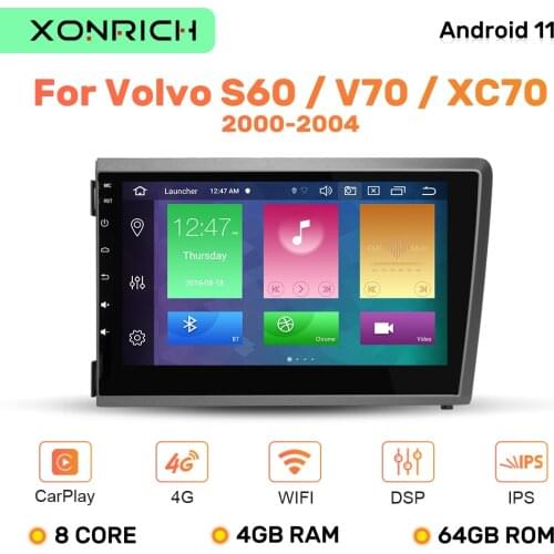 IPS DSP 2 Din Android 9.0 Car DVD Player For VOLVO S60 V70 XC70 XC90 2000 2001 2002 2003 2004Multimedia GPS Radio Navigation 4GB