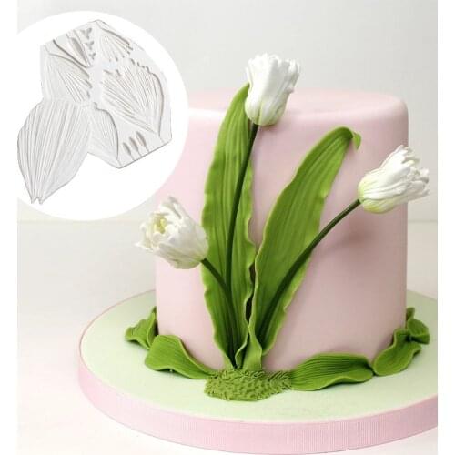 Aouke Peony & Tulip Decorating Molds Cake Silicone Sugarpaste Candy Chocolate Gumpaste Clay Mould