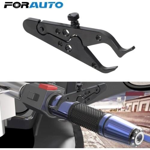FORAUTO 1PCS Motorcycle Throttle Lock Cruise Control Clamp With Rubber Ring Handlebar Aluminum Universal Black