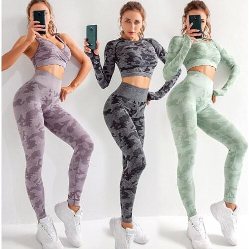 Bra + T Shirts + Pants 3 Pcs Sexy Seamless Yoga Set Fitness Clothing Sportswear Gym Leggings Push-up Sports Bra Sports Suits