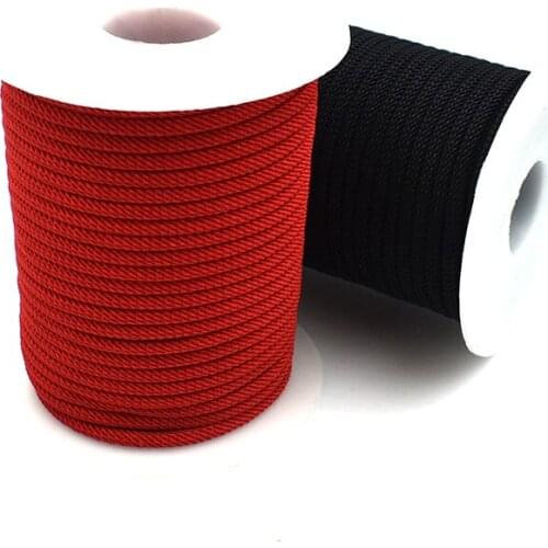 2 Meter 3/4mm Width Red/Black Nylon Rope Chain For DIY Bracelet/Necklace Making Handmade Jewelry Accessories Wholesale