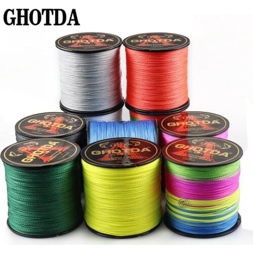 GHOTDA 4 Strands Super Strong PE Multifilament Fishing Line 500M 300M 100M 4 Strands Braided Fishing Line Weaves Rope