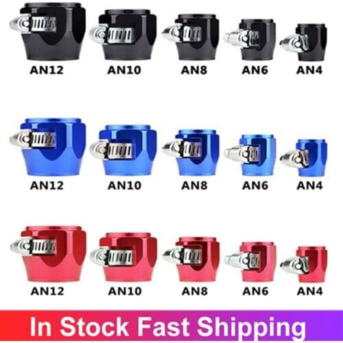Hot Car Hose Finisher Clamp Radiator Modified Fuel Pipe Clip Buckle Car Accessories Tube Hose Clamps AN4 AN6 AN8 AN10 AN12