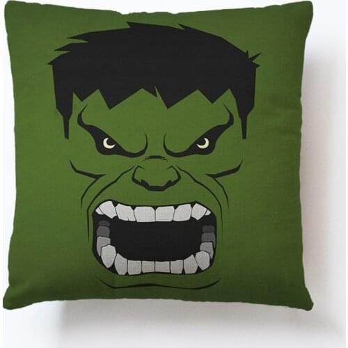 Hot Marvel Hulk Spiderman Ironman Plush Cushion Cover 45x45cm Mickey Minnie Mouse Print Home Decora Soft Pillowcase Gift