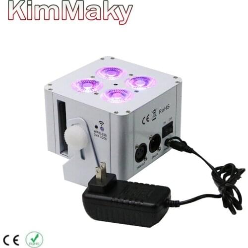 Maky stage light 10pcs wireles charging led par light with remote truss stand wireless led uplighting mini 4X18w RGBWAUV uplight