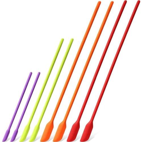 Mini Silicone Spatulas, 8 Pack Small Silicone Makeup Spatulas Last Drop Spatula Scrapers Mini Jar Scraper for Kitchen
