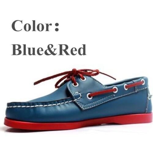 Driving shoes Men Leather Boat Shoes Lace Up Fashion Flat Creepers Plus 46Moccasins Shoes Women Footwear Zapatos Hombre Loafers