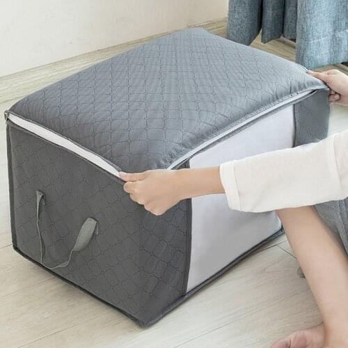 Wholesale Home Storage Foldable Bag Non-Woven Storage Bag Bedding Pillows Quilt Storage Bag Clothes Storage Bag Organizer