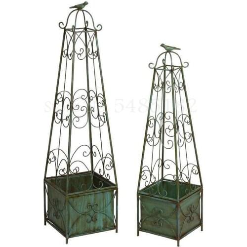 597 European-style wrought iron bird cage flower stand floor climbing rattan flower pot balcony courtyard outdoor clematis brack