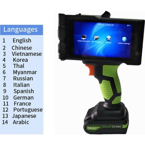 Touch screen portable handheld inkjet printer date QR code barcode logo printer semi-automatic