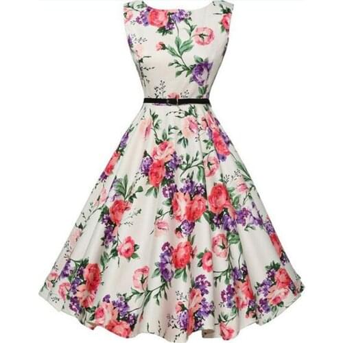 Slim Fit Women Dress Autumn Winter Vintage Hepburn Style Print Stitching Dress Sleeveless Elegant Sexy Womens Ladies Party Dress