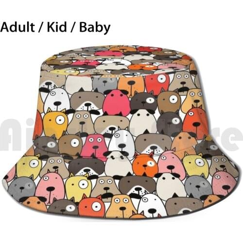 Dog Cartoon | Cute Animals Sun Hat 817 Bucket Hat Animals Anime Dog Cute Quarantine