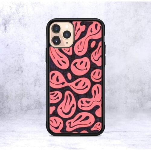 Watermelon red trippy smiley face Phone Case for iPhone 12 mini 11 pro XS Max X XR 6 7 8 plus SE20 High quality silicon cover
