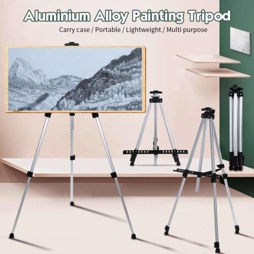 Foldable Aluminum Alloy Painting Tripod Painting Easel Telescopic Tripod Drawing Board Display Stand for Sketching Rack with Bag