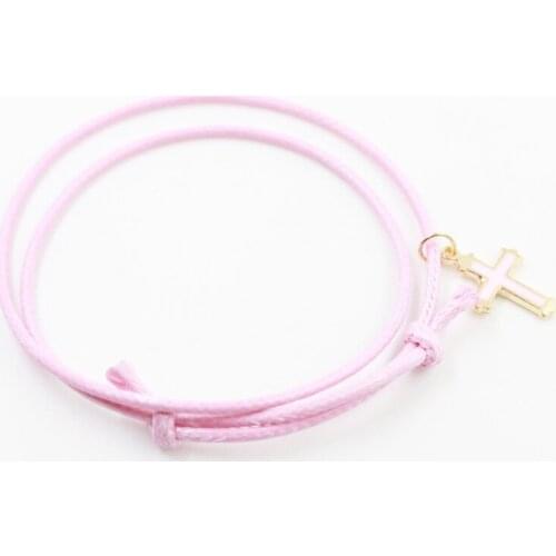 Sunshine Fashion colourful infinity cross letter dream gold ribbon bracelet factory price BZB1010