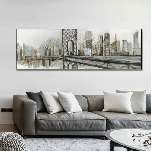Modern Abstract City Landscape Canvas Painting Poster Print Wall Art Picture For Living Room Nordic Style Home Decor Frameless