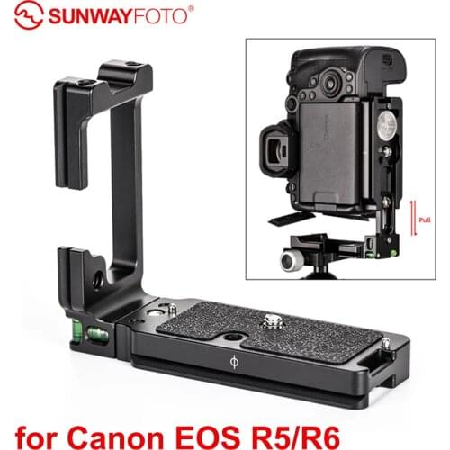 SUNWAYFOTO PCL-R5 L Plate Bracket Quick Release Plate Holder with Spirit Level for Canon EOS R5 R6 Camera