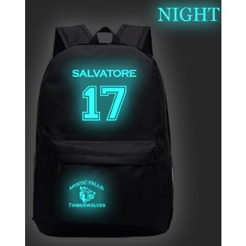 The Vampire Diaries Luminous Backpack Girls Boys School Bag Fashion Accessory Travel Backpack Daily Rucksack