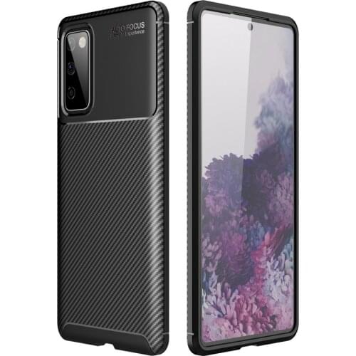 Slim TPU Non-Slip Thin Protective Cover Shockproof Bumper Drop Protection Carbon Fiber Case For Samsung Galaxy S20 FE 4G / 5G