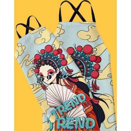 Sesame Street Chinese Style Cotton And Linen For Men Cooking Baking Accessories Korean Supplies Chef Cute Womens Kitchen Aprons