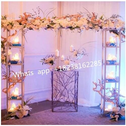 6ft tall Gold Color Metal Iron Flower Stand Road Lead For Wedding Decoration Modern Decor
