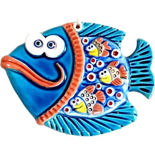 Pensive Fish Decorative Ceramic Wall Ornament