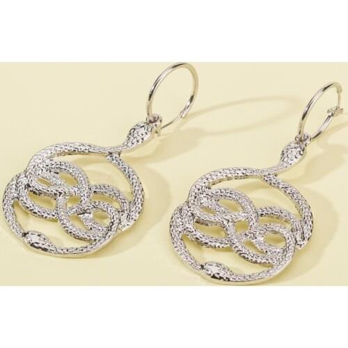 New Snake Earrings Gold Color Exaggeration Punk Stud Earings for Women Vintage Animal Female Fashion Jewelry Factory Outlet