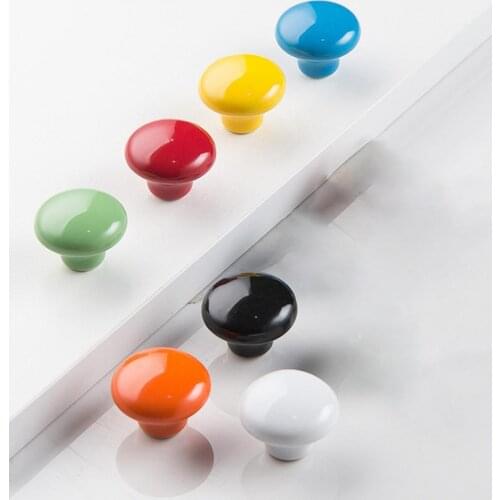 1 Set Effective Pull Handle Easy to Use Mini Colorful Ceramic Household Furniture Cupboard Handle