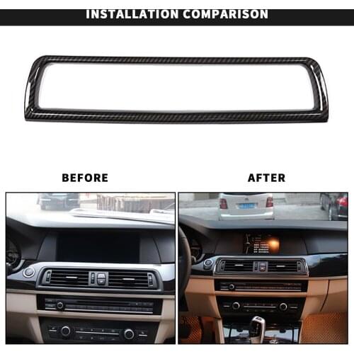 1pc Car Auto Air Conditioning Air Vent Outlet Frame Cover Trim DIY ABS Carbon Style Sticker For BMW 5 Series F10 F18 2011-2017