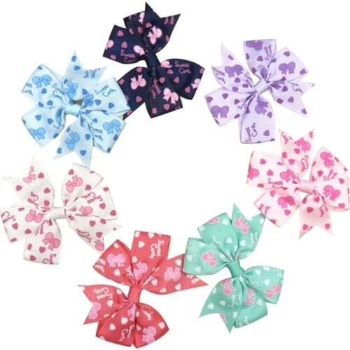 1PCS Novelty Bow tie Print Elastic Hair Bands Girls Ribbon Bows Girls Hair Ring Tie Rope Hair Accessories Best Holiday Gifts