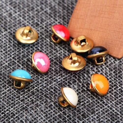 10pcs Crystal Pearl Copper resin buttons Half-Pearl Shank Buttons Foot Childrens Clothing Sewing Accessories
