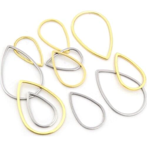 20pcs/lot 13 26 32mm Stainless Steel Waterdrop Closed Frame Teardrop Rings For DIY Earring Jewelry Makings Findings Supplies