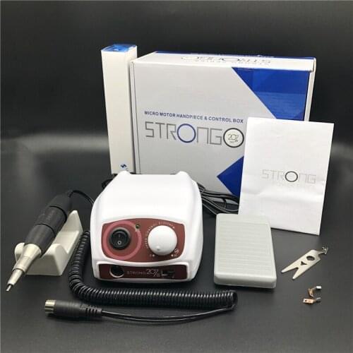 35000RPM STRONG 210 102 Micromotor Handpiece & STRONG 207B Control Box Electric Nail Drill Machine Manicure Nail Art Equipment