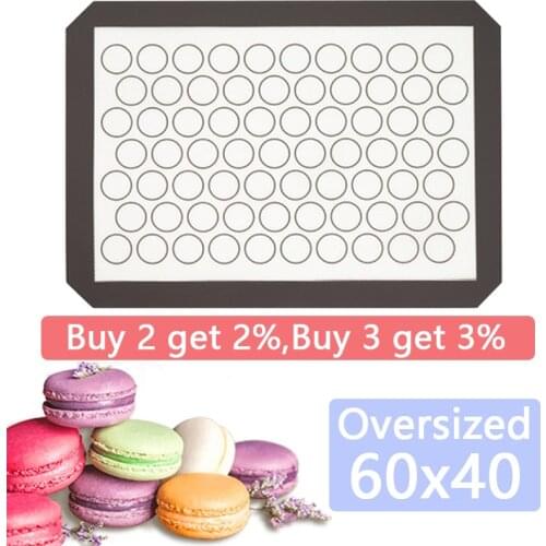 60Cm Large Size Non-Stick Silicone Baking Mat Macaron Cookie Pad Sheet Cake Bakeware Rolling Dough Mat Bake Pans Pastry Tools