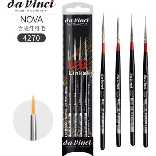 Da Vinci MICRO-NOVA 170,Micro Nova Brush Set Size 20/0 15/0 10/0 5/0 Miniature Pisel, series 4270,For miniature, micro painting
