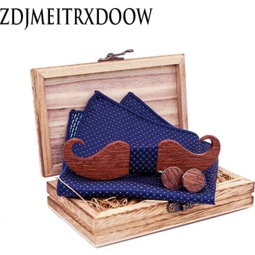 Wooden Beard Bow Tie For Men Phlka Dot Floral Handmade Unisex Carved Adjustable Slim Wood Bowtie Suit Wedding Party