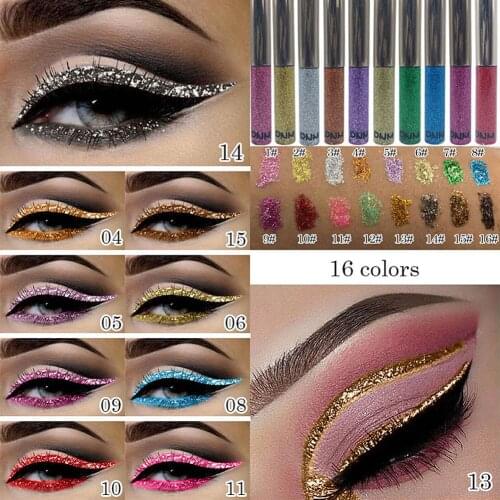 DNM 5ml Cat Eye Makeup Colorful Sparkly Glitter Waterproof Non Smudge Lasting Liquid Eyeliner Cosmetic Eyeliner Pen Long-lasting