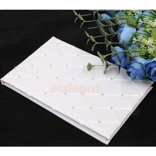 White Wedding Wedding Ceremony Guest Book Crystal Rhinestone Register Book Decoration